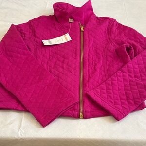 Gymboree Girls' Quilted Fuchsia Jacket with Gold Zipper